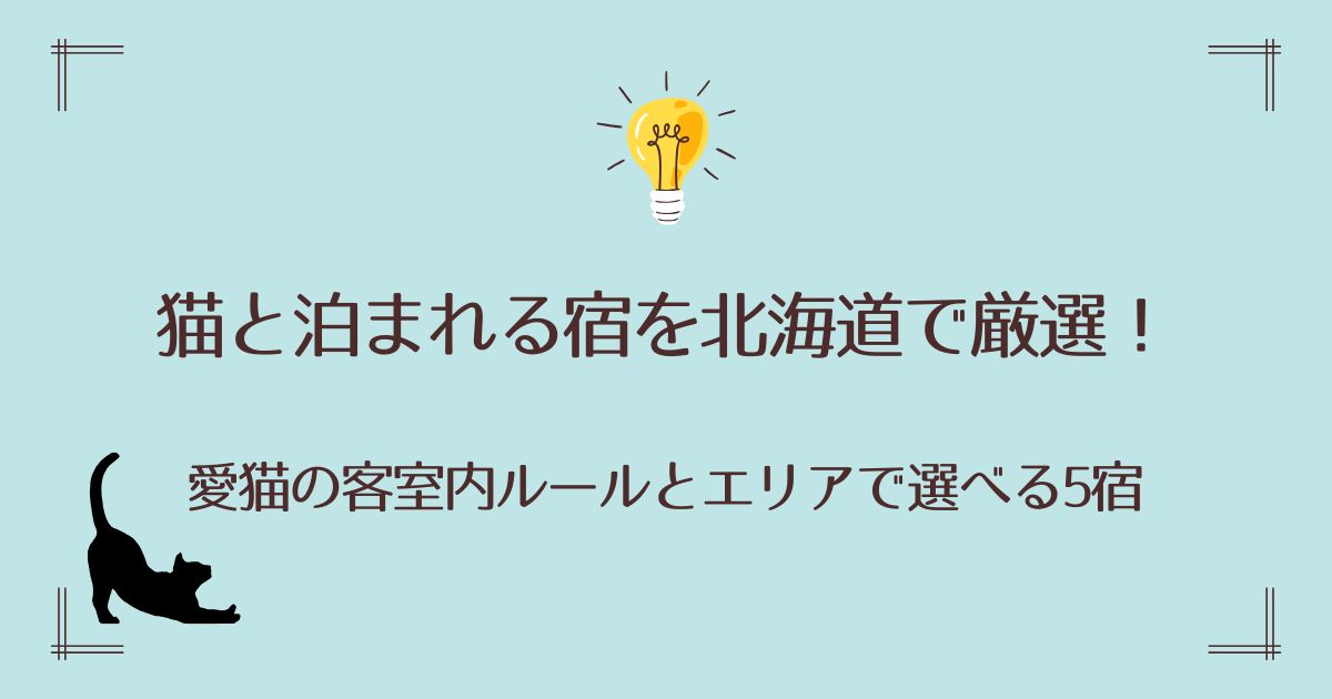 猫と泊まれる宿を北海道で厳選！愛猫の客室内ルールとエリアで選べる5宿